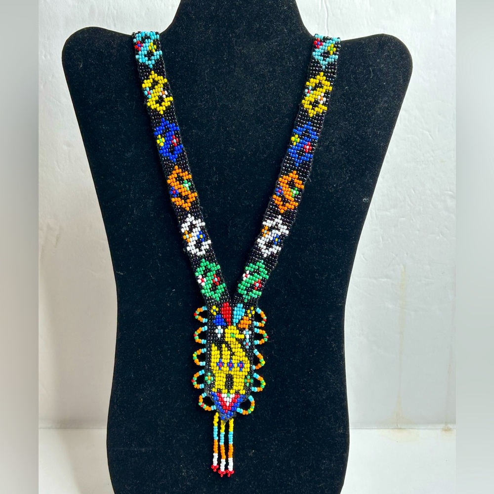 Peruvian Peacock Beadwork Necklace
